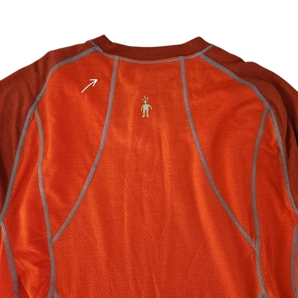SMARTWOOL short sleeve shirt men's base layer merino blend orange size small - Picture 10 of 11